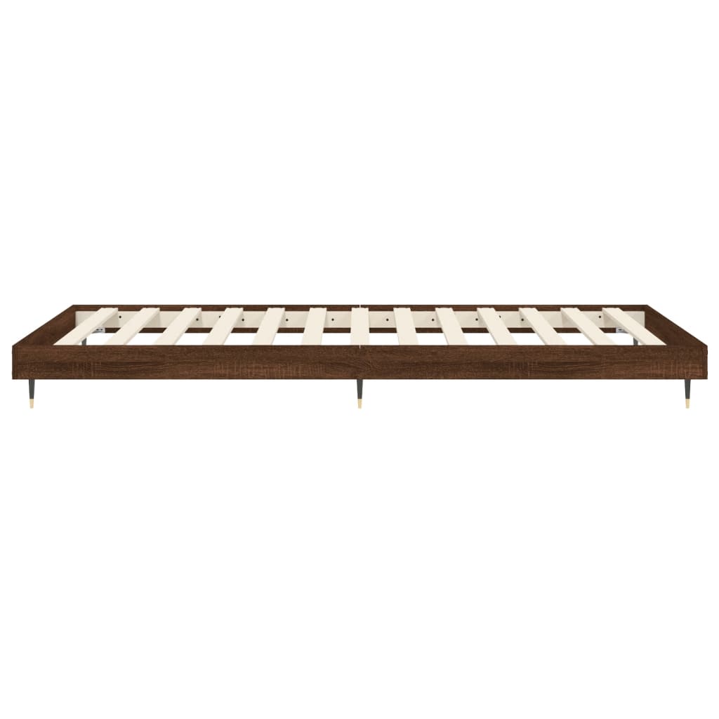 sengeramme 90x190 cm uden madras konstrueret træ brunt eg