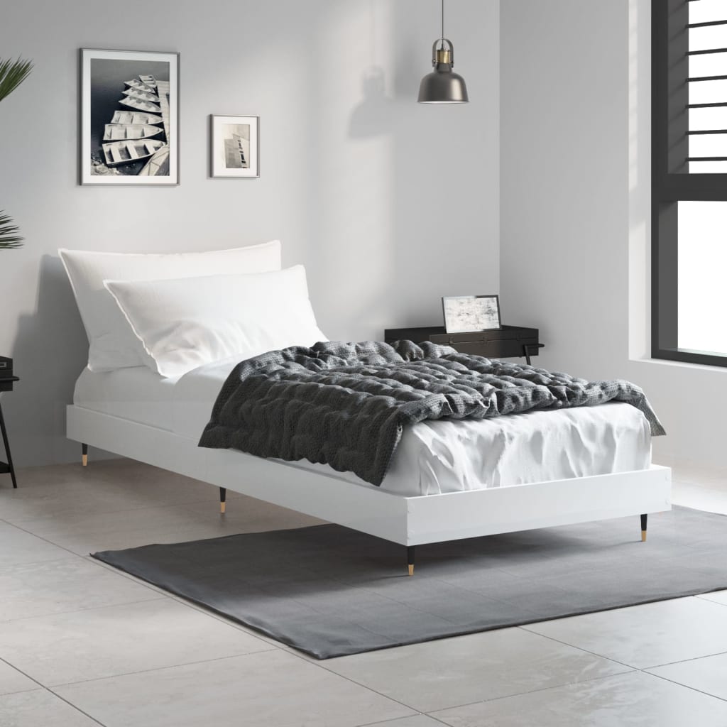 sengeramme 75x190 cm konstrueret træ hvid