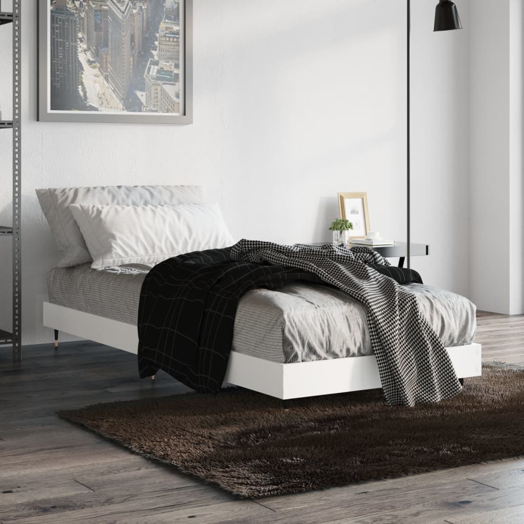 sengeramme 75x190 cm konstrueret træ hvid