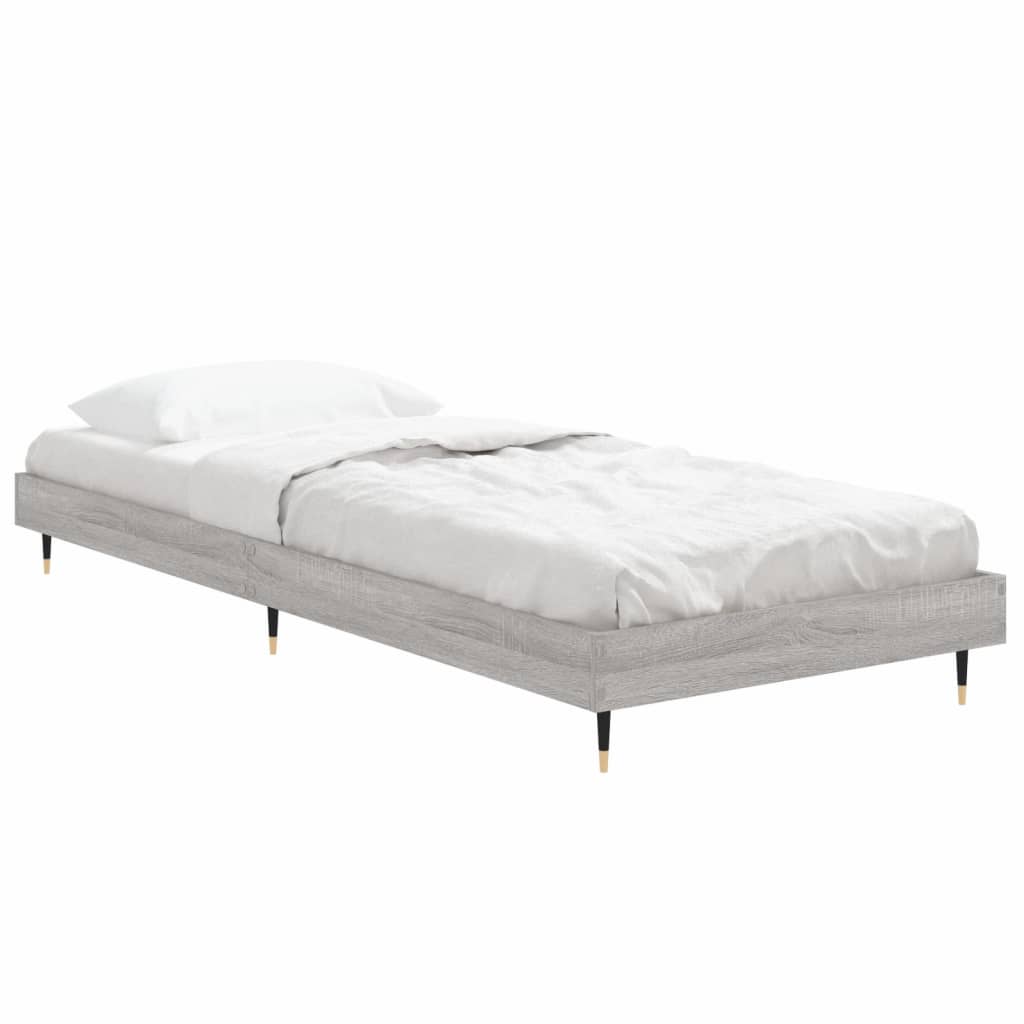 sengeramme 75x190 cm konstrueret træ grå sonoma-eg