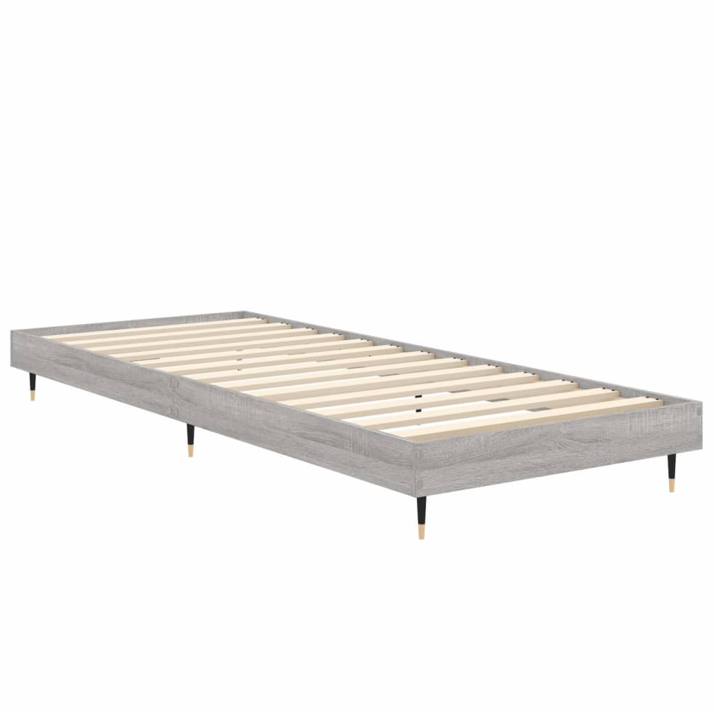 sengeramme 75x190 cm konstrueret træ grå sonoma-eg