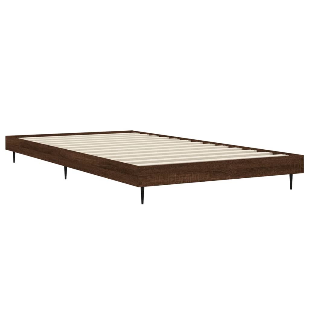 sengeramme 100x200 cm uden madras konstrueret træ brunt eg