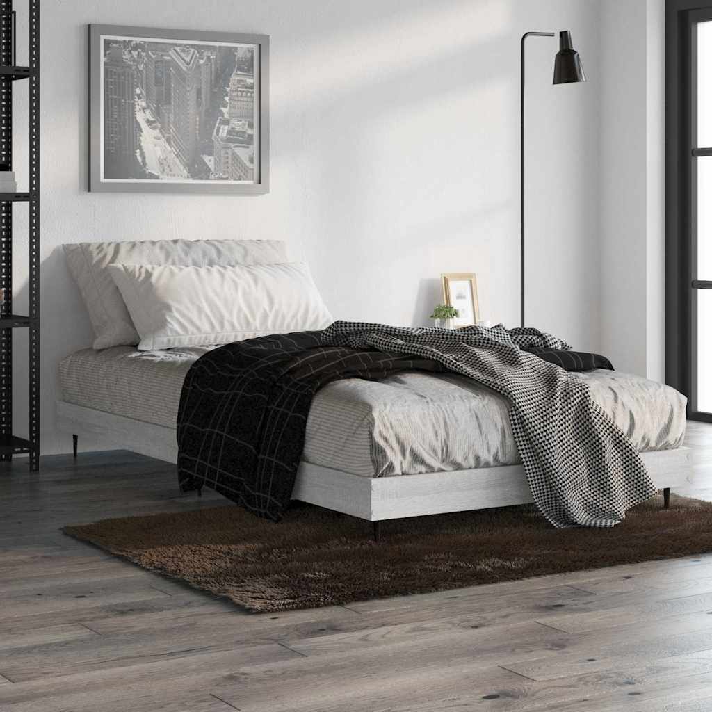 sengeramme 90x200 cm konstrueret træ grå sonoma-eg