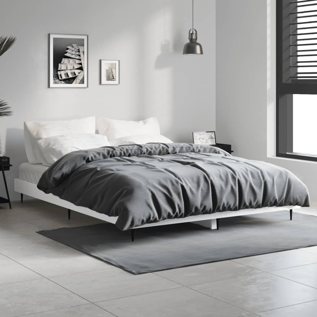 sengestel 140x190 cm konstrueret træ hvid