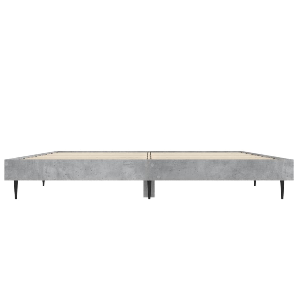 sengestel 135x190 cm konstrueret træ betongrå