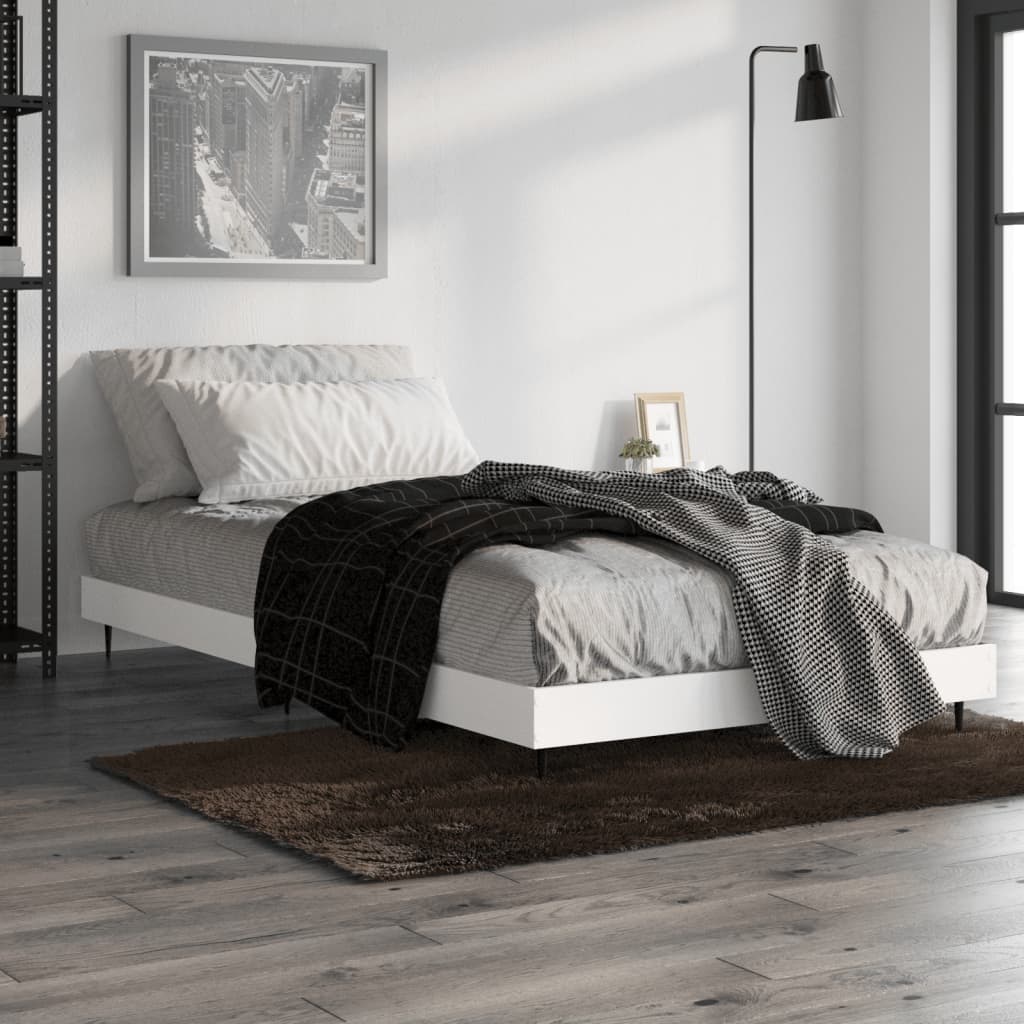 sengeramme 90x190 cm konstrueret træ hvid