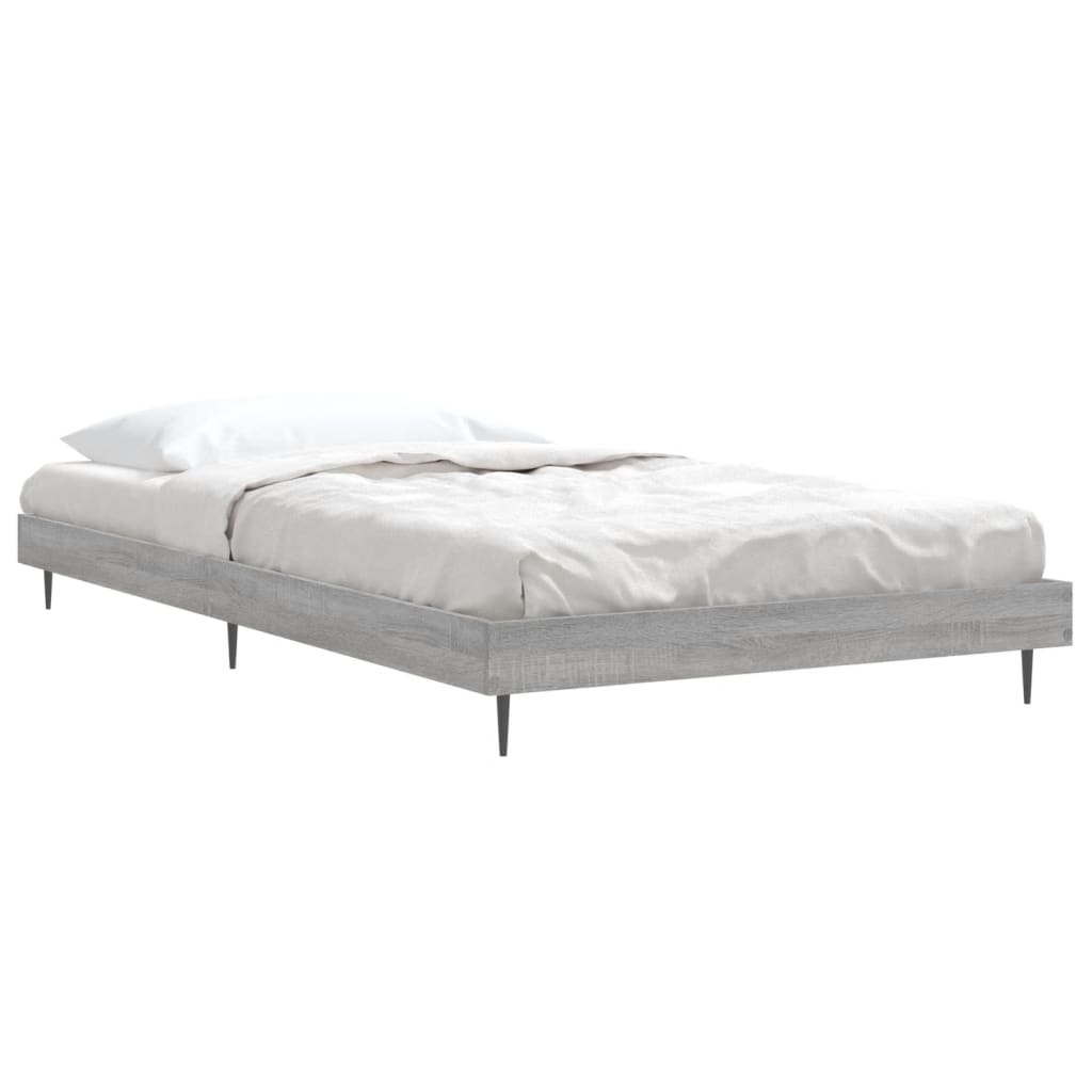 sengeramme 90x190 cm konstrueret træ grå sonoma-eg