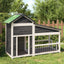 hundehus 143x60,5x109 cm massivt fyrretræ grå