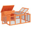 kaninbur 144x123x67,5 cm massivt fyrretræ brun