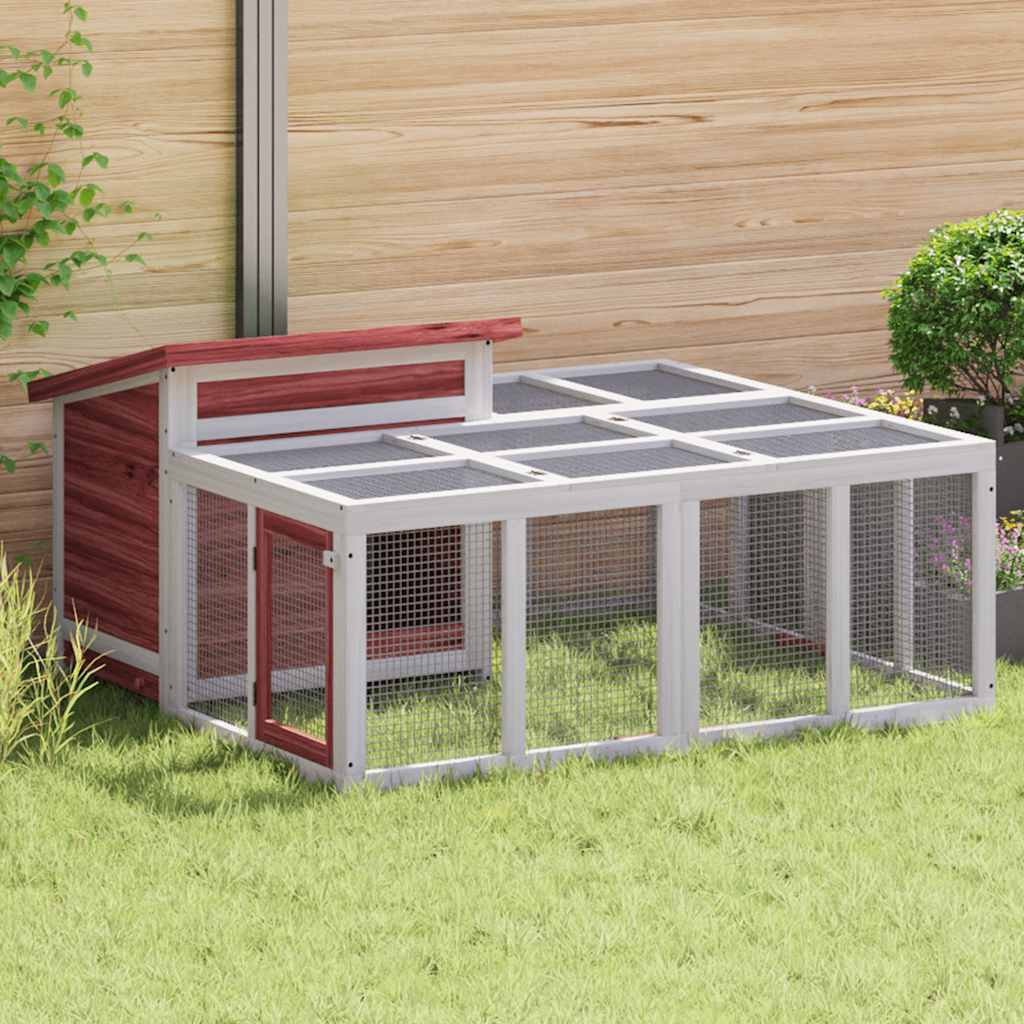 kaninbur 144x123x67,5 cm massivt fyrretræ mokkafarvet billede