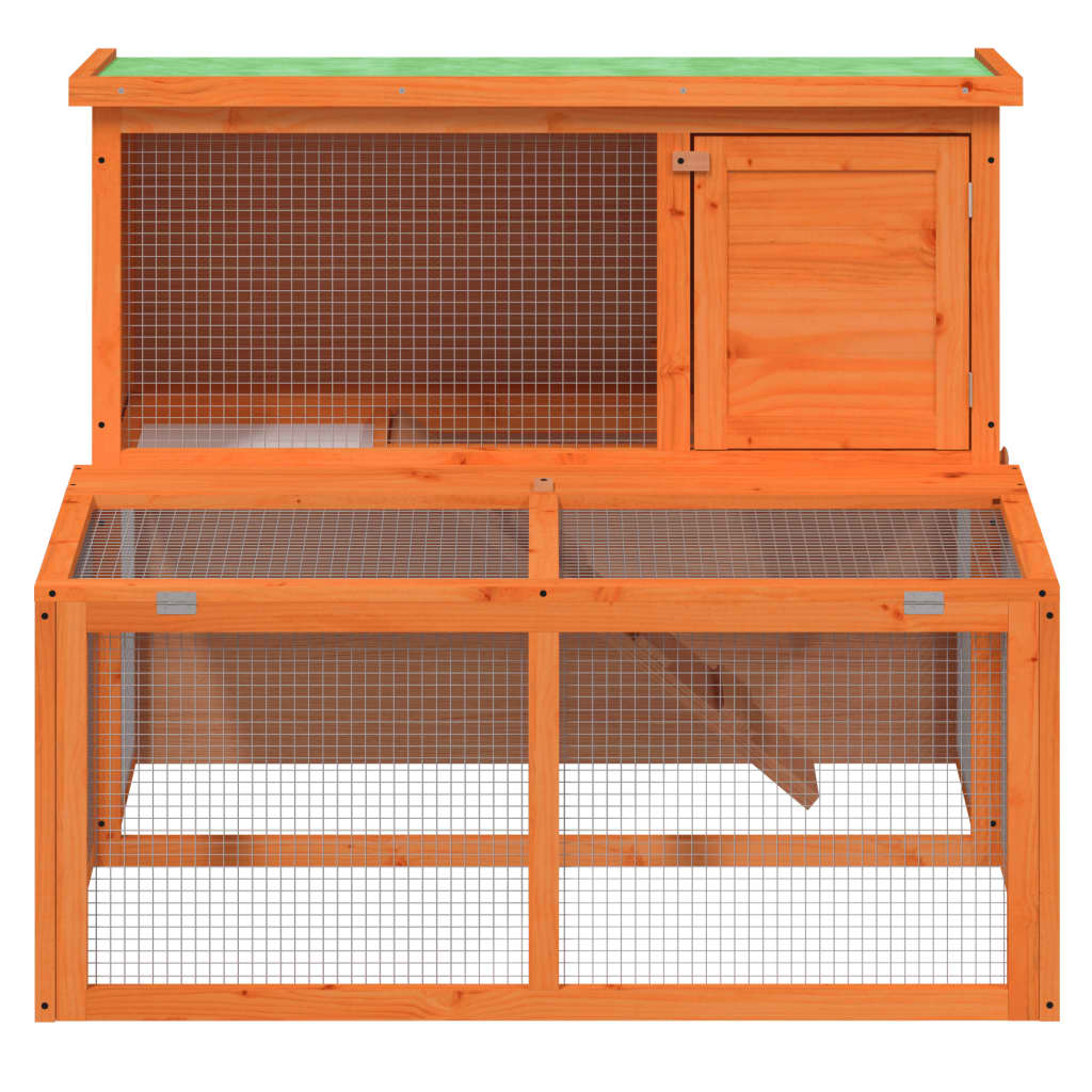 kaninbur 102x90x84,5 cm massivt fyrretræ brun