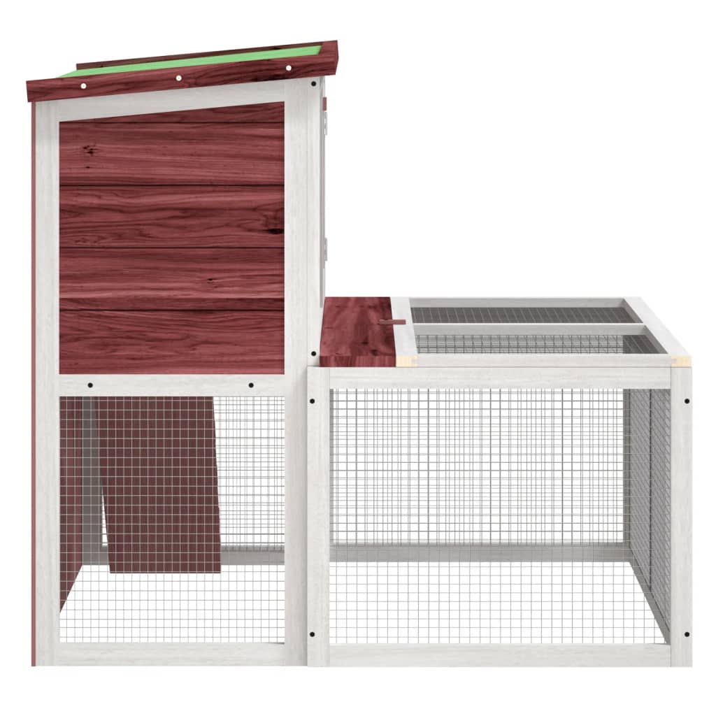 kaninbur 102x90x84,5 cm massivt fyrretræ mokkafarvet