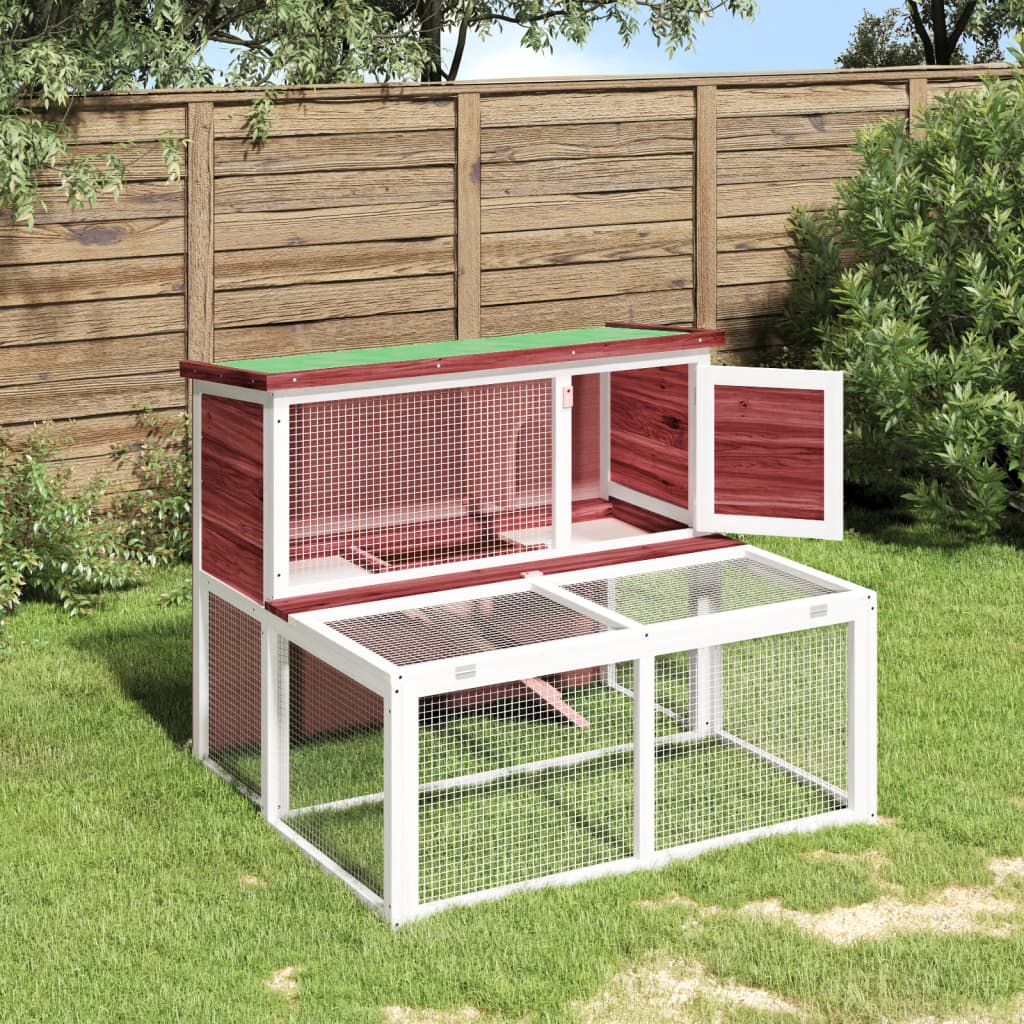 kaninbur 102x90x84,5 cm massivt fyrretræ mokkafarvet billede