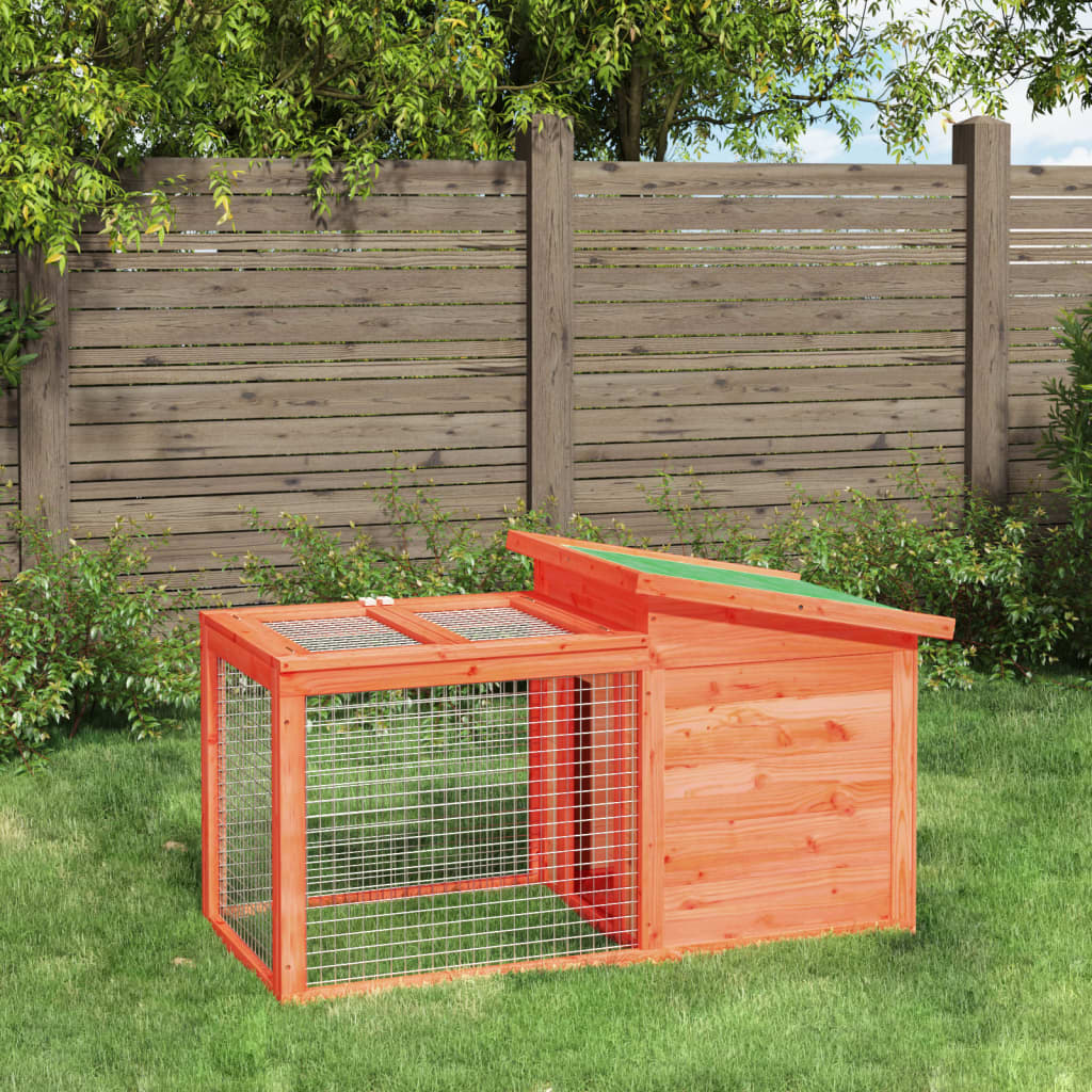 kaninbur 100,5x54x55 cm massivt fyrretræ brun billede