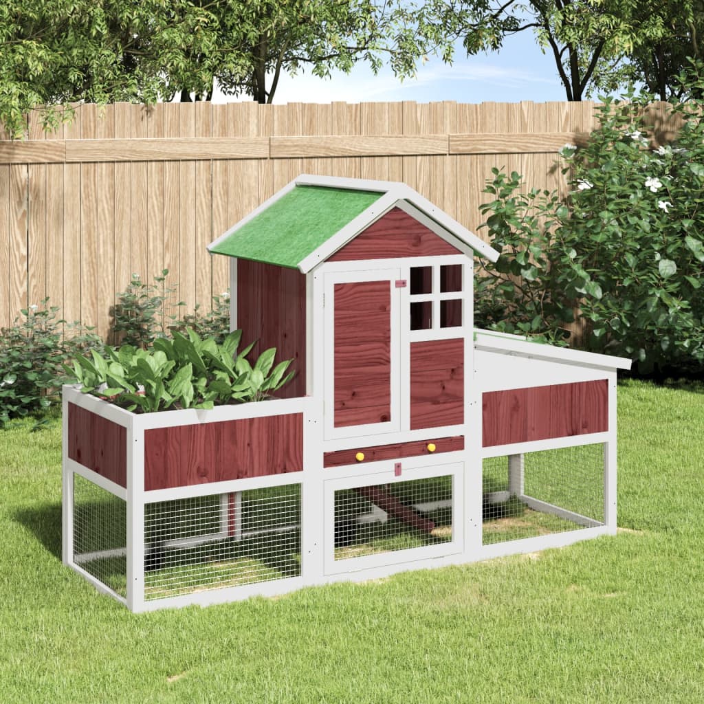 kaninbur 170x63x113 cm massivt fyrretræ mokkafarvet billede