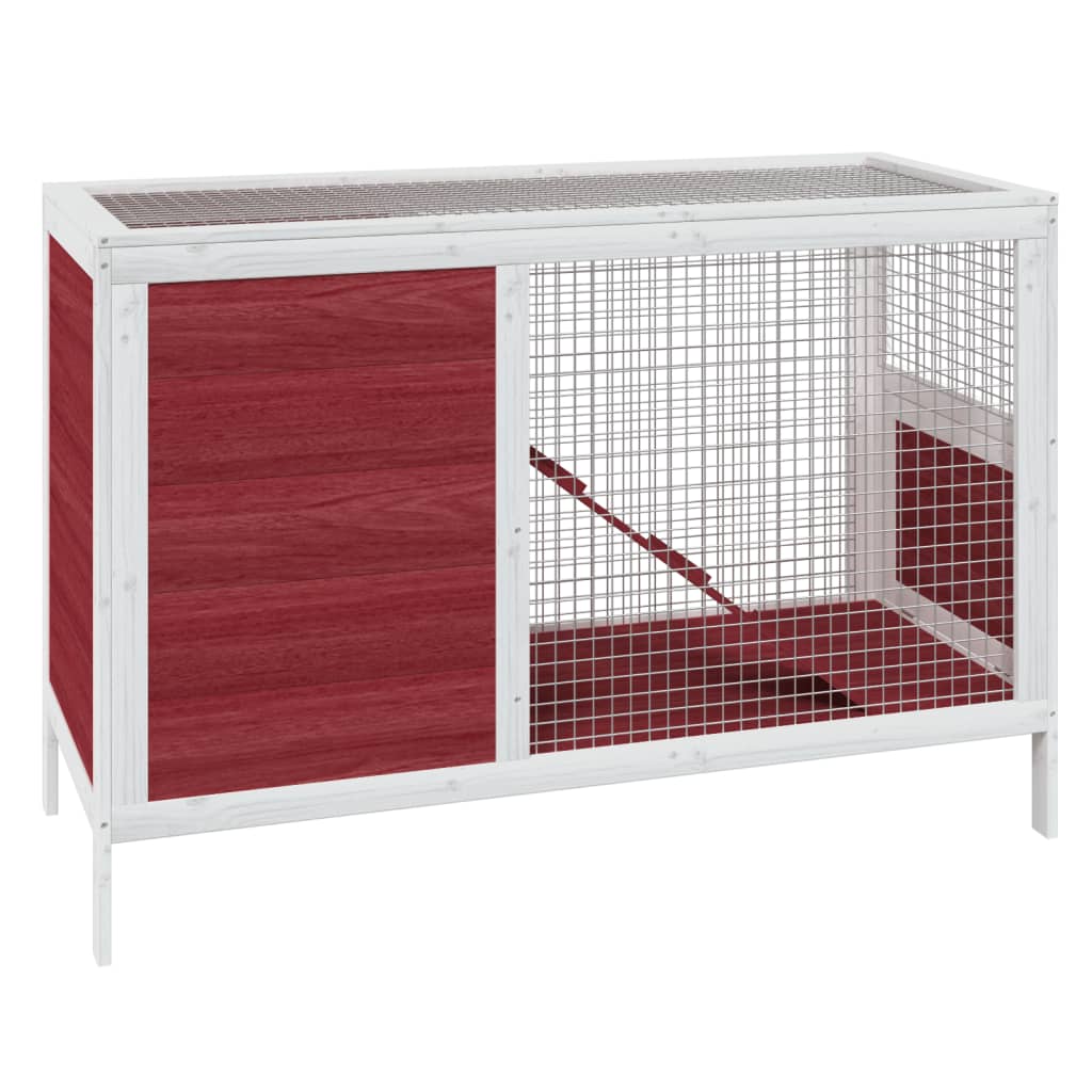 kaninbur 103x44x69,5 cm massivt fyrretræ mokkafarvet