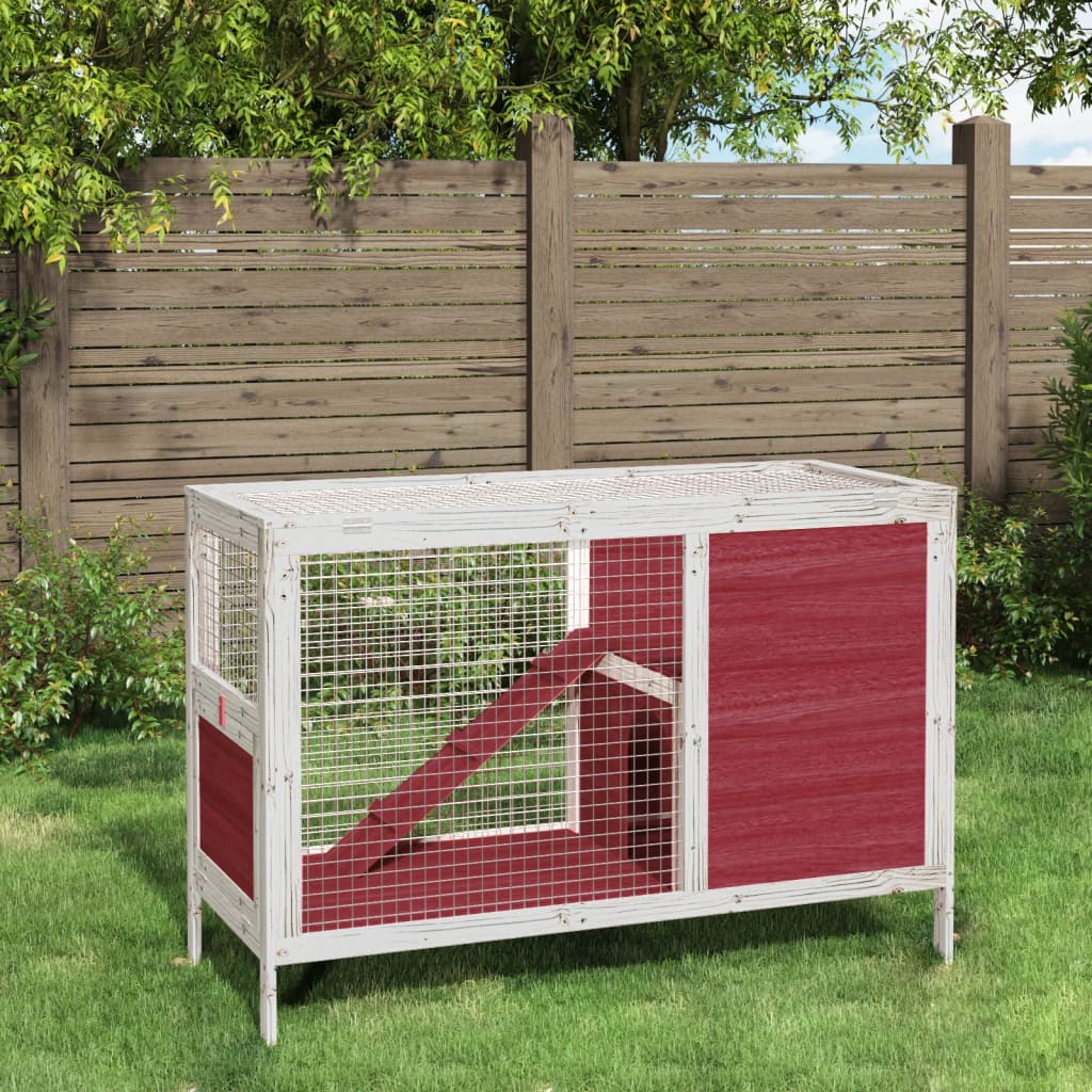 kaninbur 103x44x69,5 cm massivt fyrretræ mokkafarvet billede