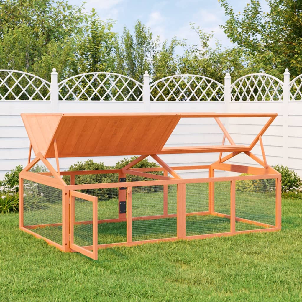 løbegård 200x112,5x74 cm massivt fyrretræ brun billede