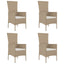 spisebordssæt til haven 5 dele med hynder polyrattan beige