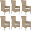 spisebordssæt til haven 7 dele med hynder polyrattan beige