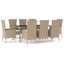 spisebordssæt til haven 9 dele med hynder polyrattan beige