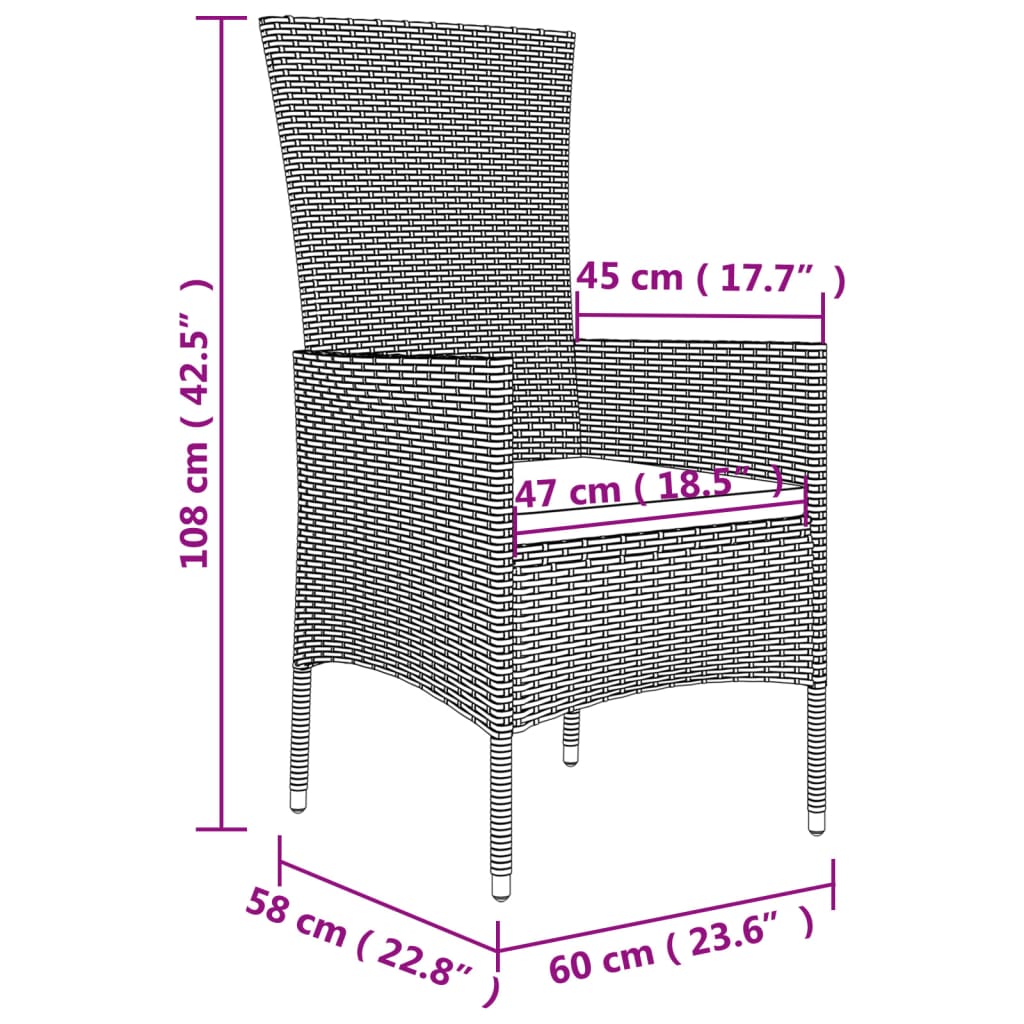 spisebordssæt til haven 11 dele med hynder polyrattan beige