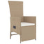 spisebordssæt til haven 5 dele med hynder polyrattan beige