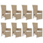 spisebordssæt til haven 9 dele med hynder polyrattan beige