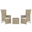 loungesæt til haven 3 dele polyrattan og stål beige