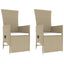 loungesæt til haven 3 dele polyrattan og stål beige