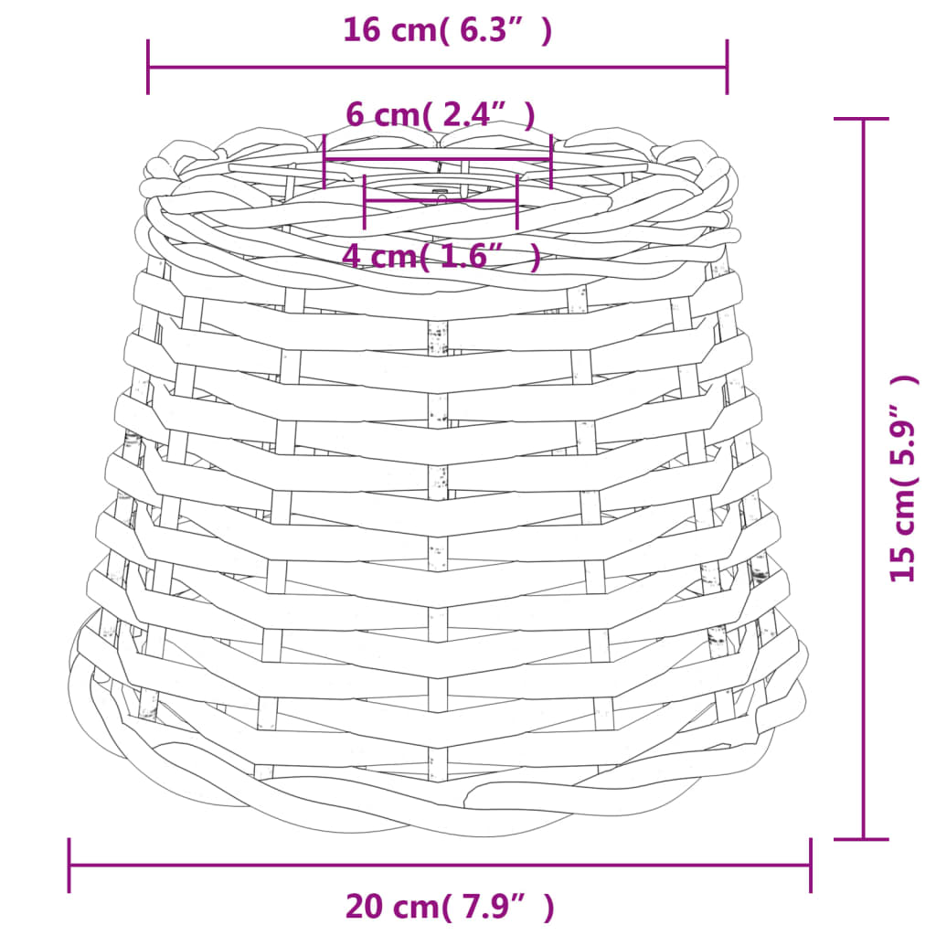 lampeskærm til loftlampe Ø20x15 cm flet hvid