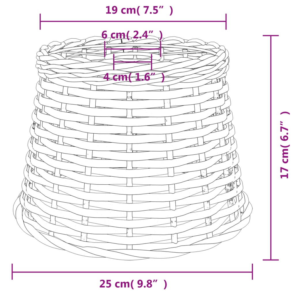 lampeskærm til loftlampe Ø25x17 cm flet hvid