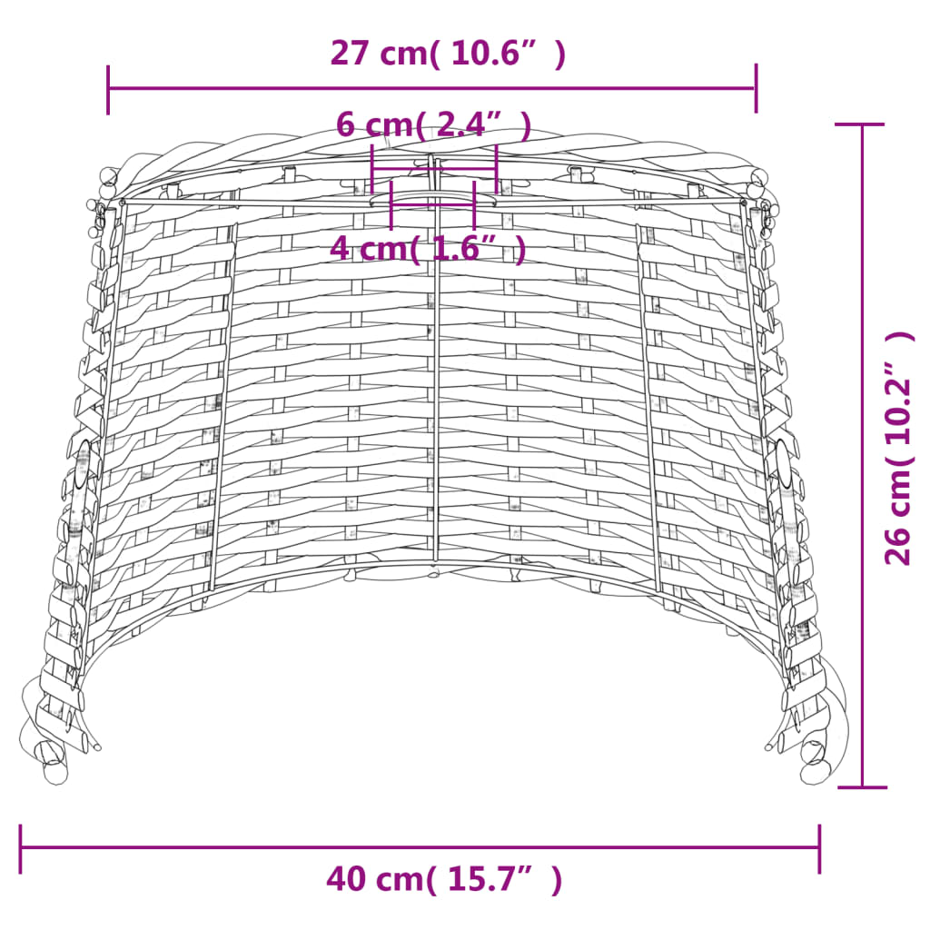 lampeskærm til loftlampe Ø40x26 cm flet hvid