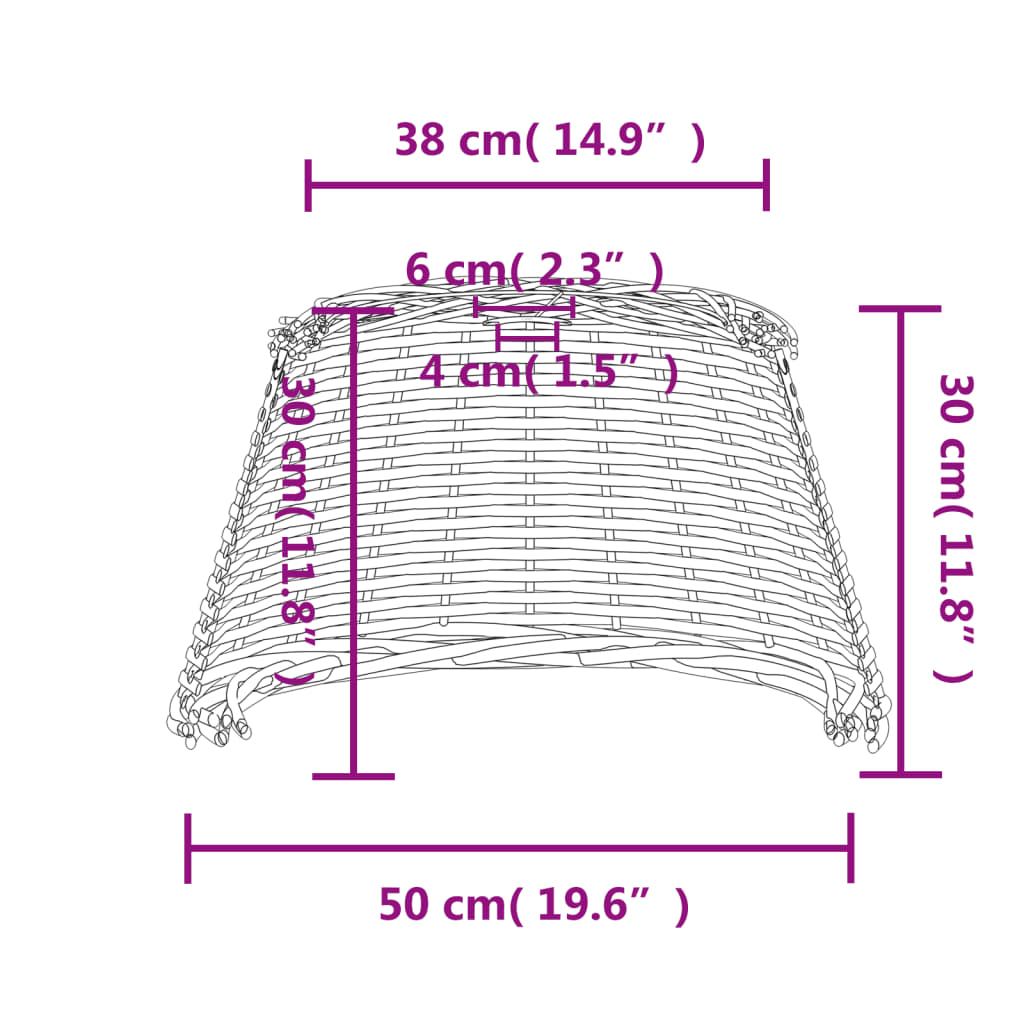 lampeskærm til loftlampe Ø50x30 cm flet hvid
