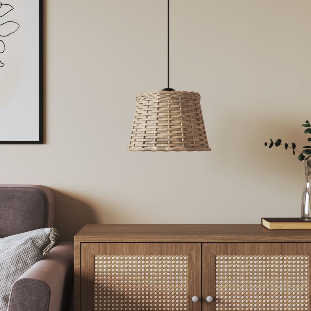 lampeskærm til loftlampe Ø25x17 cm flet brun