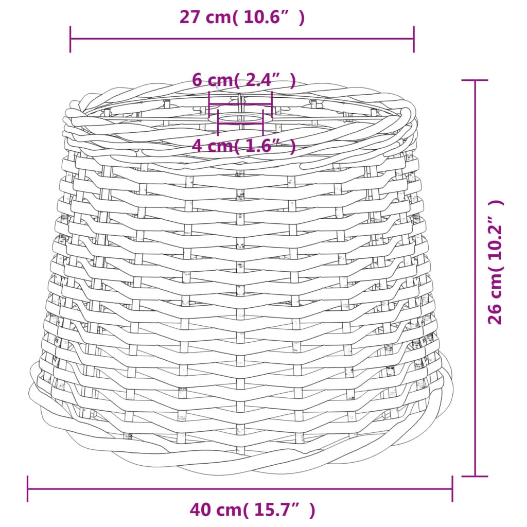 lampeskærm til loftlampe Ø40x26 cm flet brun