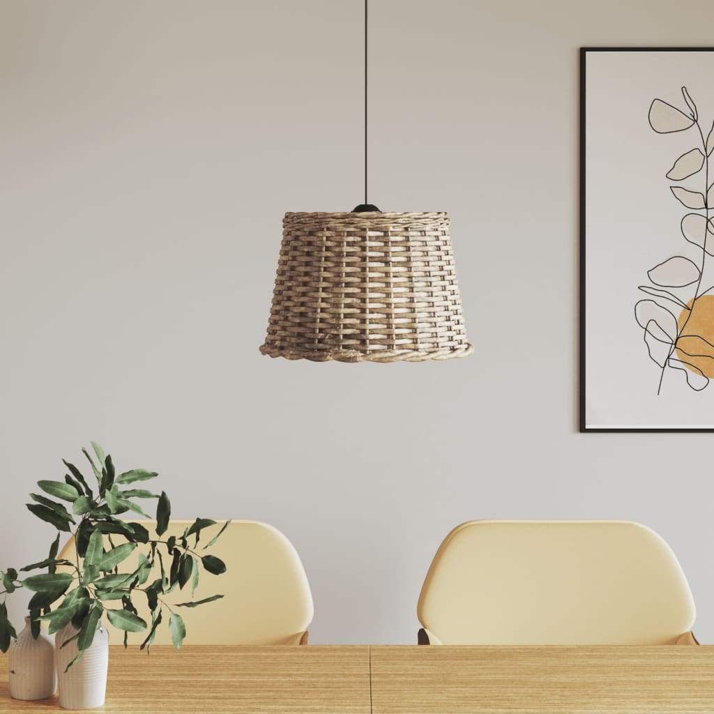 lampeskærm til loftlampe Ø40x26 cm flet brun