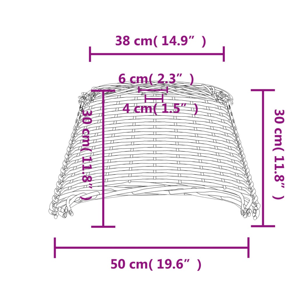 lampeskærm til loftlampe Ø50x30 cm flet brun
