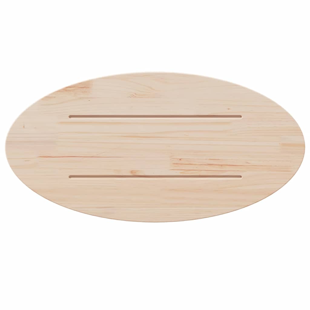 bordplade 60x30x2,5 cm oval massivt fyrretræ
