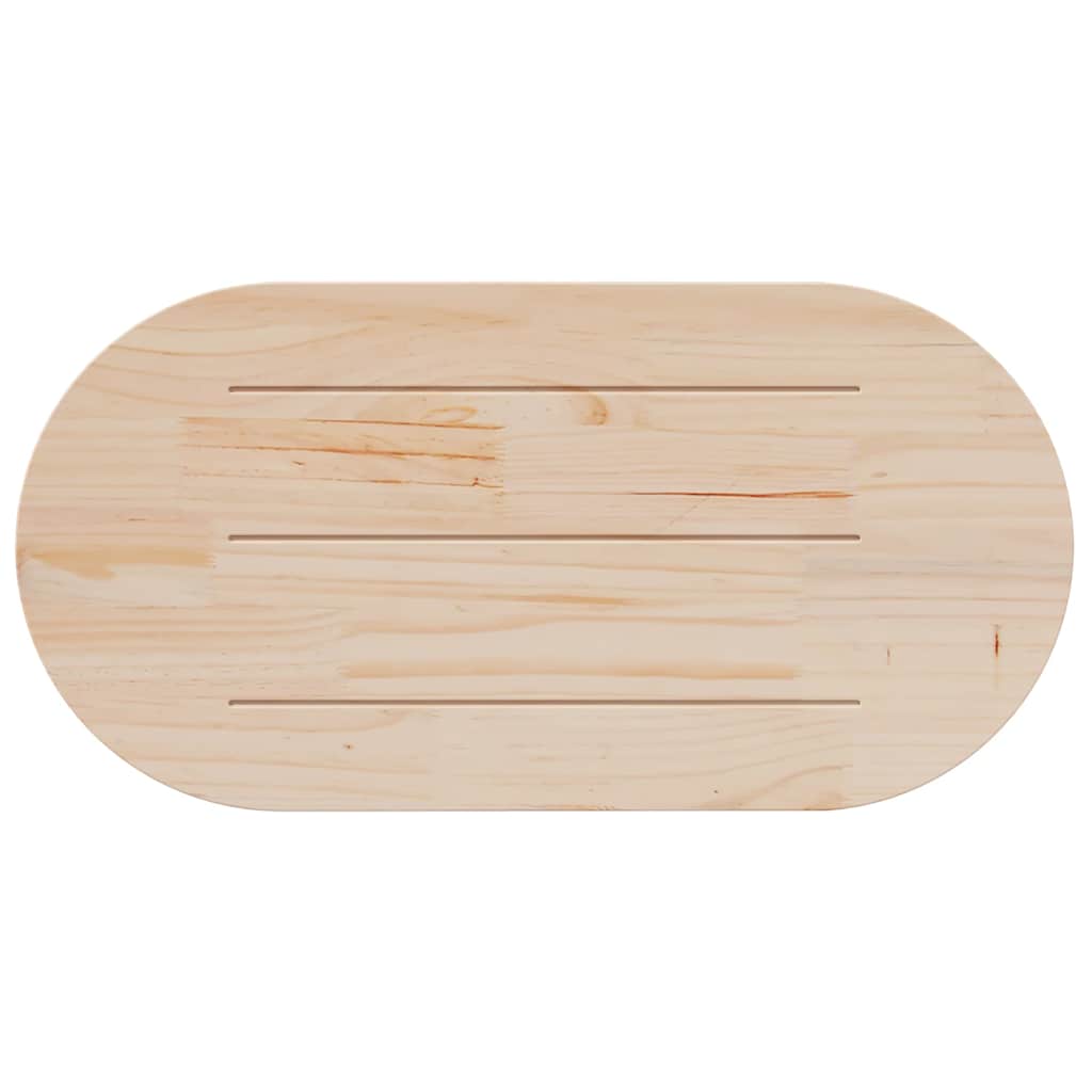 bordplade 110x55x2,5 cm massivt træ fyrretræ oval