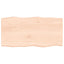bordplade 100x50x2 cm naturlig kant ubehandlet massivt egetræ