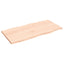 bordplade 100x50x2 cm naturlig kant ubehandlet massivt egetræ