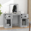 makeupbord med spejl 130x50x132,5 cm betongrå