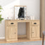 makeupbord med LED-lys 130x50x132,5 cm brun sonoma-eg