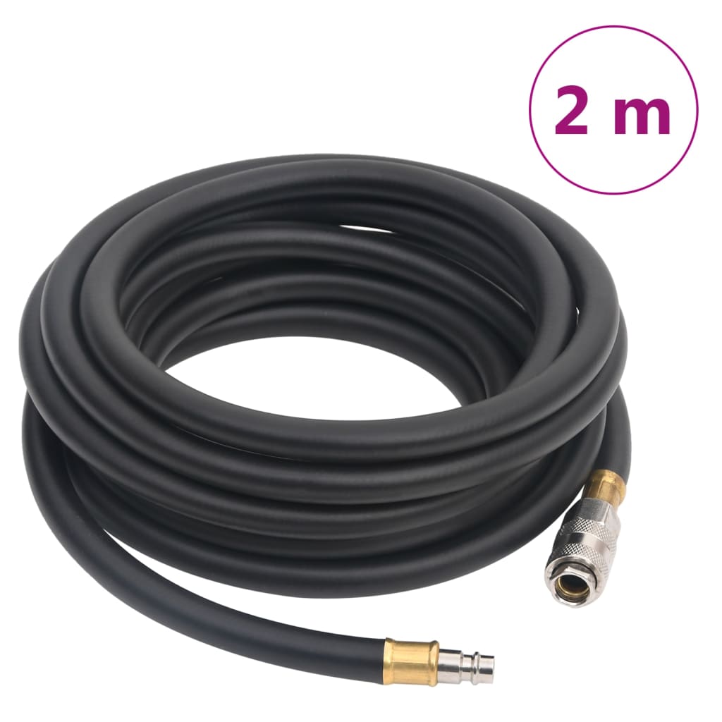 hybrid luftslange 0,6" 2 m gummi og PVC sort