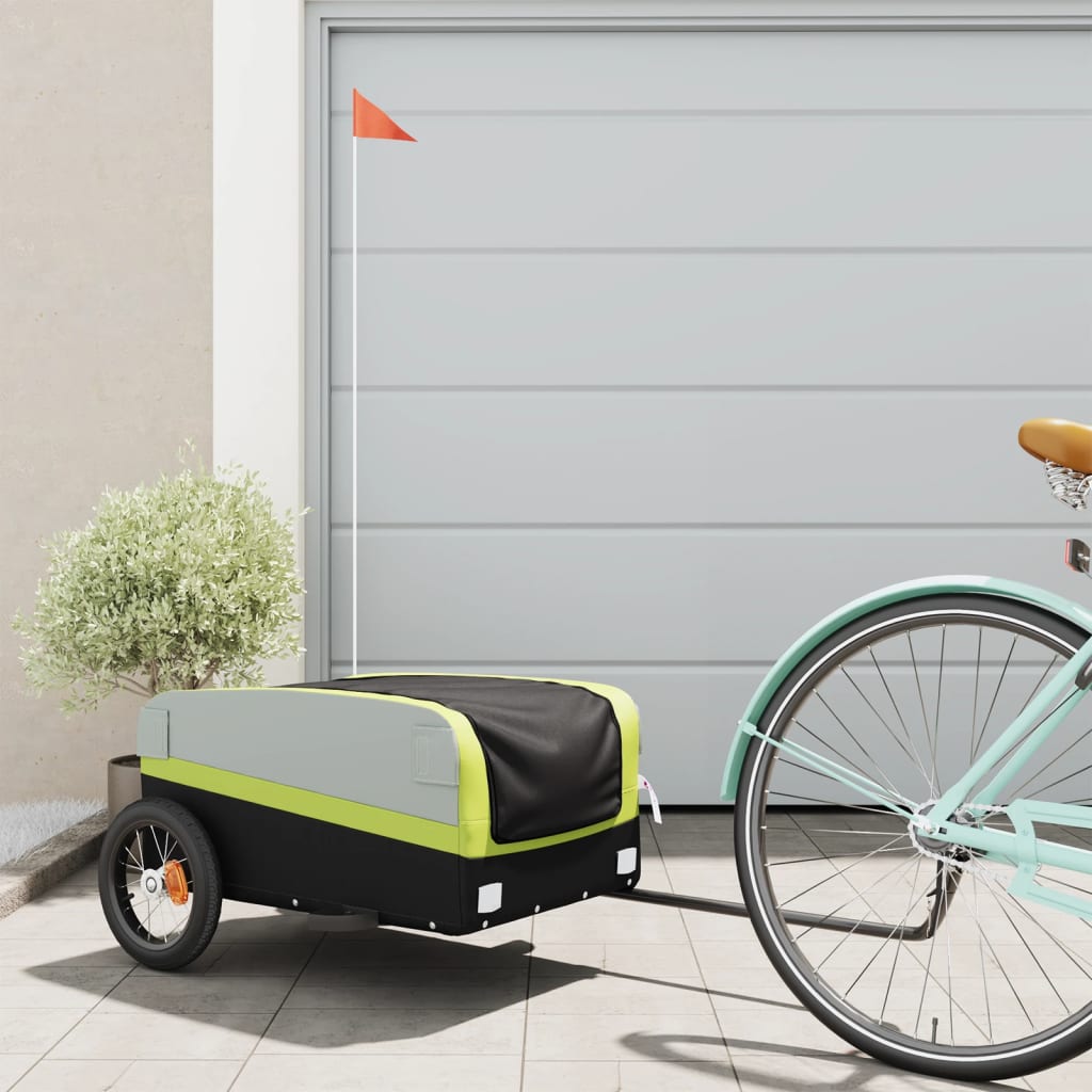 cykelanhænger 30 kg jern sort og grøn billede