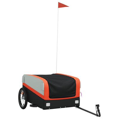 cykelanhænger 45 kg jern sort og orange