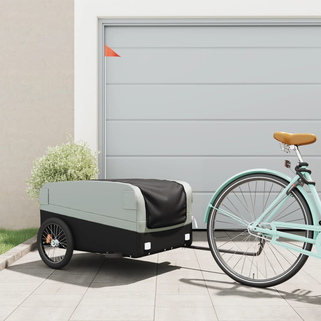 cykelanhænger 45 kg jern sort og grå billede