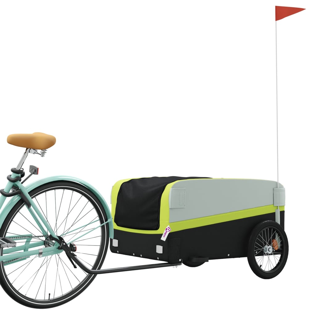 cykelanhænger 45 kg jern sort og grøn