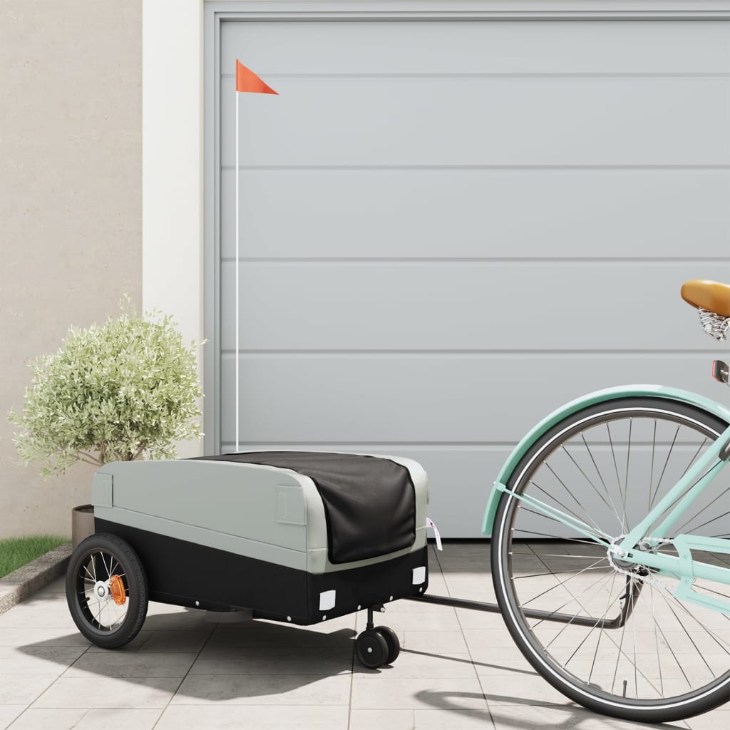 cykelanhænger 30 kg jern sort og grå billede